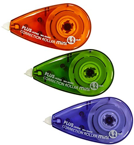 PLUS Korrekturmaus, Korrekturroller 6m x 4.2mm, 3er Pack, sofort überschreibbar