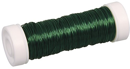 Rayher 2405513 Schmuck-Häkeldraht, dunkelgrün, 0,30 mm ø, Spule 50 m, Schmuckdraht, farbig lackierter Kupferdraht, zum Basteln von Schmuck und Edelsteinbäumchen