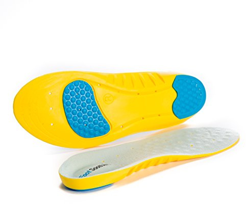 Foot Soothers Dual Pro Sole Memory Orthotic Arch Support Insoles Shock Absorption Metatarsal (UK Size 8-10)