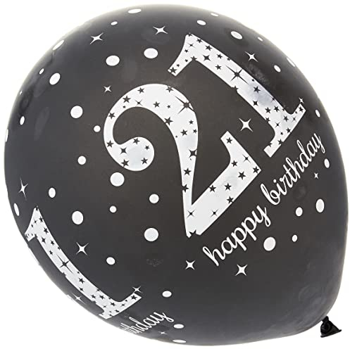 (PKT) Adult Gold Celebration 21st Latex Balloons 6 Pack