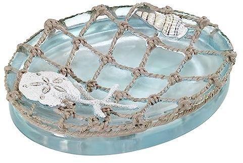 Avanti Linens - Soap Dish, Resin Countertop Soap Holder, Beach Inspired Bathroom Accessories (Seaglass Collection)