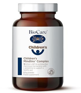 BioCare Children's Mindlinx Complex | 16 Billion LAB4 & Lactobacillus Rhamnosus Live Bacteria, with L-glutamine | Great Tasting Apricot Flavour | Vegan Friendly - 60g Powder