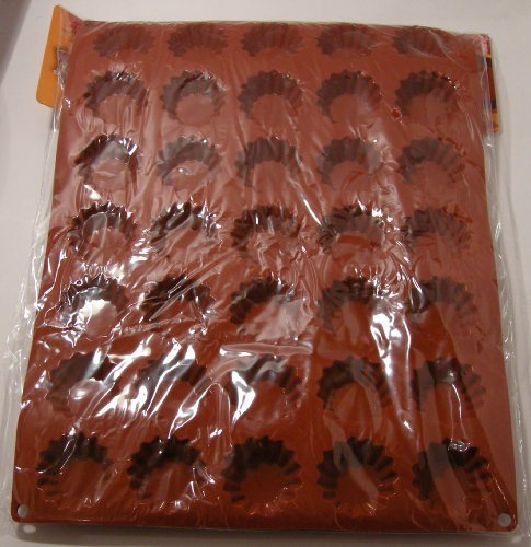 Moule à tartelettes 35 parts - silicone - bords ondulés - diamètre 5cm, haute...