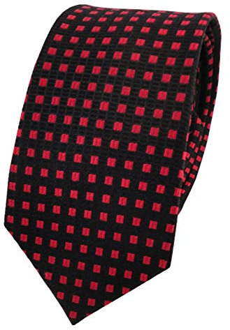 TigerTie - schmale Designer Seidenkrawatte in schwarz rot gepunktet