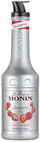 MONIN Le Fruit Fraise - Préparation à base de fruits - Pour Cocktail, Culinaire et Smoothie - 1L | Véritable purée de fruits, pour cocktails et frappes, végétaliens, sans allergènes, arômes et colorants 100 % naturels