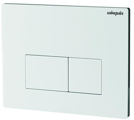 Wirquin 55720350 Plaque de déclenchement WC Design blanche en PMMA, double chasse
