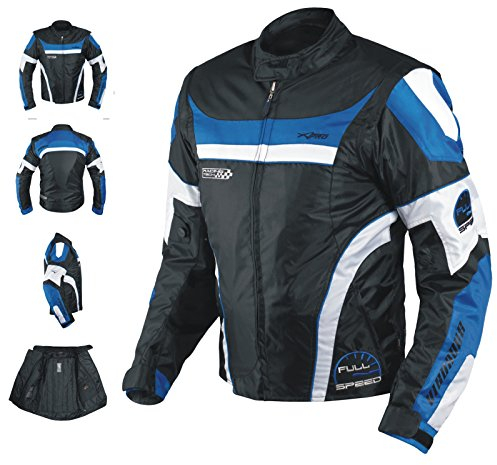 A-pro Blouson Oxford Nylon Homme Textile CE Protections Thermique Moto bleu L