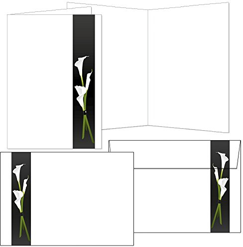 10 Klappkarten Trauer weiße Calla mit Umschlag Format DIN A6 2007-10