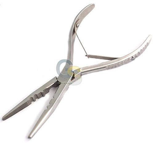 G.S FISHERMAN'S PLIERS 8 STAINLESS STEEL WITH NEEDLE NOSE SPRING