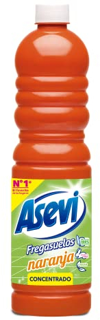 Asevi Fregasuelos Perfumado Naranja - Friegasuelos Concentrado Aroma Cítrico - Limpieza, Brillo e Higiene - Limpiasuelos pH Neutro Todo Tipo de Suelos, Incluso Superficies Delicadas - Envase 1 Litro