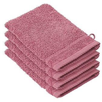 De Witte Lietaer 194687 Stephanie Lot de 4 Gants de Toilette Coton Rose 540 g/m² 15 x 22 x 1 cm
