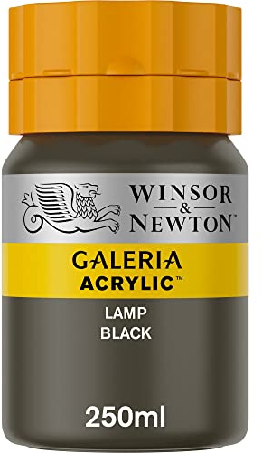 Winsor & Newton 2137337 Galeria Acrylfarbe, hohe Pigmentierung, lichtecht, buttrige Konsistenz, 250 ml Tube - Lampenschwarz