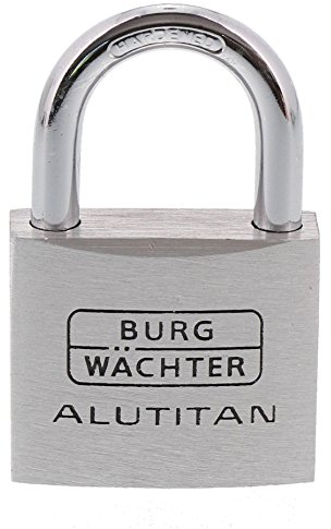Burg-Wächter Vorhangschloss Alutitan, Aluminium, 6, 5 mm Bügelstärke, Innenwerk rostfrei, 770 40 SB, 40 mm