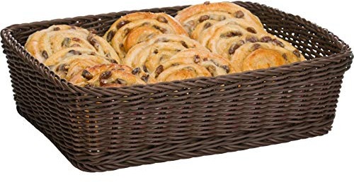 Westmark Mehrzweck-Korb, geeignet für Hotel und Gastronomie, Rechteckig, ca. 37 x 30 x 9 cm, Synthetikfaser, Saleen Edition, Braun, 02052006101