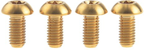 4 Stück Titan-Schrauben M5 x 12 mm Torx-Kopfschraube für Fahrrad-Trinkflaschenhalter (Gold)