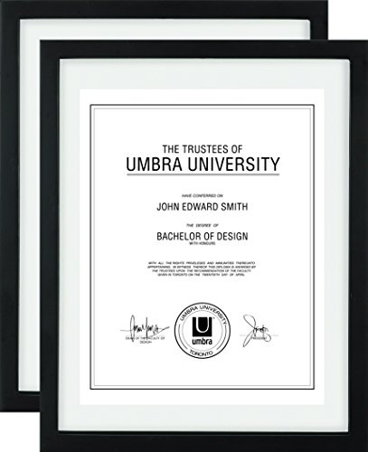 Umbra Dokumentenrahmen, 27,9 x 35,6 cm, 2 Stück, schwarz, 28,9 x 35,6 cm