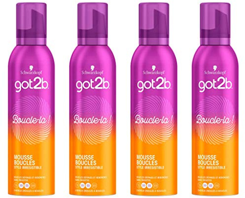 got2b - Mousse Coiffante Cheveux - Boucle-la - Aérosol 250 ml -Lot de 4