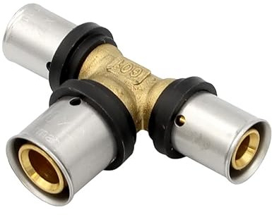 Pipetec Pressfitting T Stück 16x20x16 mm Mittelabgang erweitert TH Kontur Verbundrohr, DVGW, TH-Profil