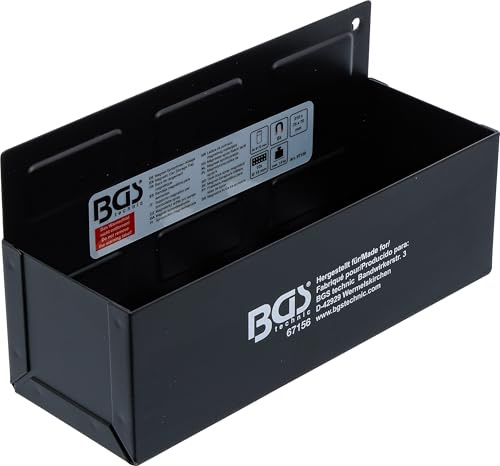 BGS 67156 | Magnet-Spraydosen-Ablage | 210 mm | für z. B. 3 Spraydosen Ø 73 mm | 6 Magnete | Haltekraft ca. 1,8 kg | 10 Bohrungen Ø 19 mm