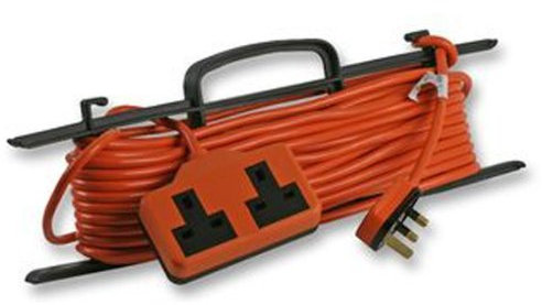 2 Socket Extension Reel, Orange, 15m, Heavy Duty