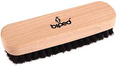 biped Spazzola per scarpe in legno di faggio con setole naturali – per la pulizia o per la lucidatura z2345 (nero)