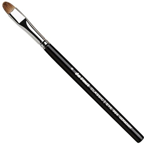 da Vinci, CLASSIC Profi Lidschattenpinsel, Rotmarderhaare, präzises Auftragen & Verblenden, weiche Übergänge, Profi Augen-Make-up, Made in Germany, Gr. 8 | Elastische Rotmarderhaare – für Puder- und Creme-Lidschatten, präzisen Farbauftrag und feine Details.
