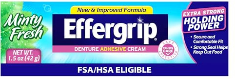 Effergrip Denture Adhesive Cream | Extra Strong Denture Holding Power | 1.5 OZ