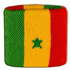 Flaggenfritze Schweißband Senegal, 1 Stück, 7 x 8 cm, für Erwachsene und Jugendliche, Sport/Fitness/Yoga, modisches Fan-Accessoire