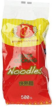 [ 4x 500g ] SPRING HAPPINESS Schnellkochende Nudeln / Quick Cooking Noodles / Wok / Mie