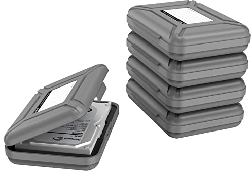 ORICO Housse pour Disque Dur DE 3,5 Pouces (Lot de 5) - Boîte Étui de Protection Compatible avec Western Digital WD Seagate Toshiba Samsung Maxtor (3.5, Gris) (5 Gray)