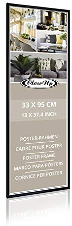Close Up Poster-Rahmen, Bilderrahmen - 33 x 95 cm - Schwarz, Wechselrahmen aus Kunststoff