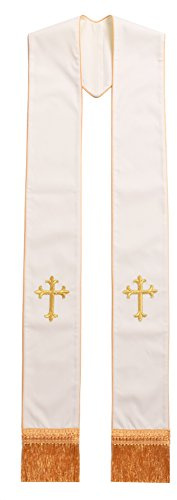 BLESSUME Klerus Messe Stola Kreuz bestickte Hochzeits Stole