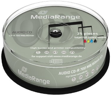 25 MediaRange Rohlinge Audio CD-R 80min printable