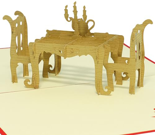 LINPOPUP® Pop-Up Karte Gutschein, Geschenkgutschein – Restaurant & Dinner, Erlebnisgeschenk für Paare, Geschenk für Geburtstag, Valentinstag & Hochzeit, Einladungskarten zum Essen, N126