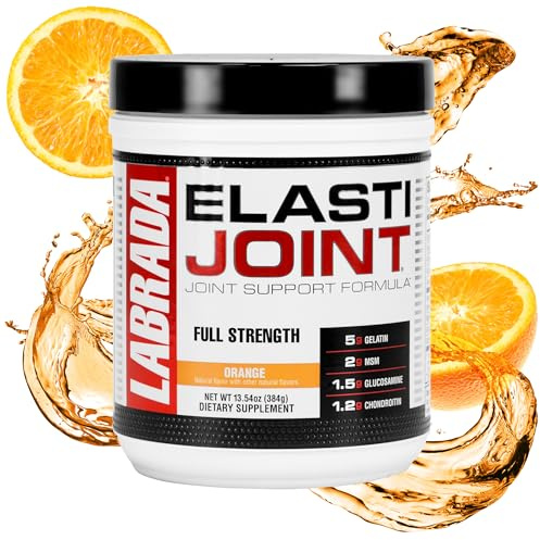 Labrada Nutrition Elastijoint, Orange Flavor,Glucosamine Joint Support Supplement Powder for Men & Women, Joint Relief & Bone Health Supplement with MSM, Glucosamine Chondroitin MSM Gluten-Free