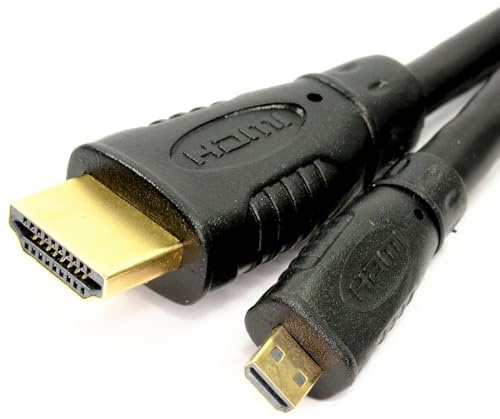 kenable Micro D HDMI High Speed Cable to HDMI for Tablets & Cameras 1080P 5m [5 metres]