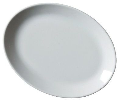 Royal Genware Oval Porcelain Plates 28cm/11 - Pack of 6 White Dinner Plates | Commercial Quality Tableware. GET Cooking!