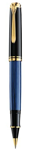 Pelikan Tintenroller Souverän 800, Schwarz-Blau, hochwertiger Roller im Geschenk-Etui, 997668