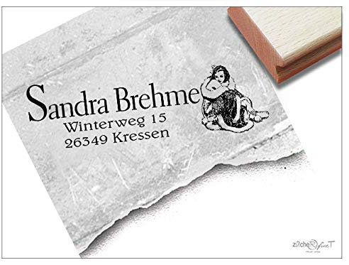 Stempel personalisiert Adressstempel individuell Dreaming Nostalgie - Firmenstempel Name Adresse Anschrift Schule Beruf Familie - zAcheR-fineT