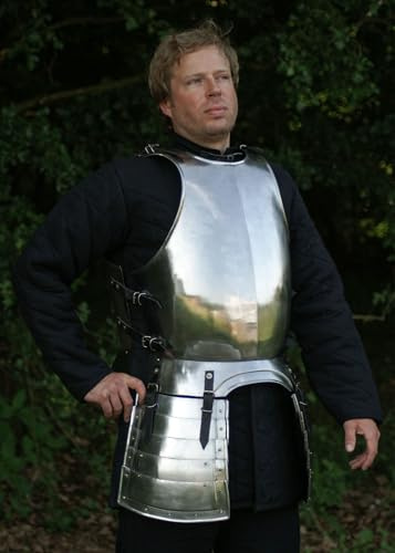 Battle-Merchant Harnisch mit Beintaschen 16. Jh. Stahl | Authentische Renaissance Brustpanzer, Mittelalter Plattenrüstung, Rüstung, für Reenactment, LARP & Historische Darstellungen