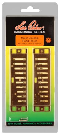 Lee Oskar 1910RP Major Diatonic Replacement Tuning Plates/Reed Plates, C, 3.5 in*1.4 in*8.5 in, Gold