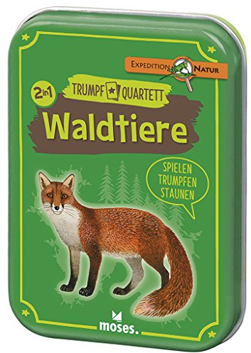 Moses 72-426 9672 - Expedition Natur Trumpf-Quartett Waldtiere | Kartenspiel