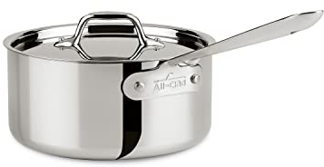 All-Clad 4203 Stainless Steel Tri-Ply Bonded Dishwasher Safe Sauce Pan with Lid/Cookware, 3-Quart, Silver