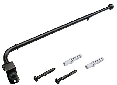 JalousieCrew Gardinenstange mit Schwenkarm ausziehbar Farbe schwarz - Länge 30-100 cm (30-50 cm)