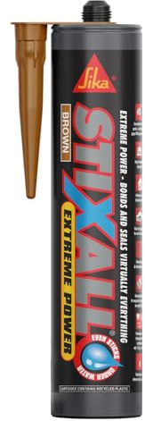 Sika Stixall Extreme Power Sealant and Adhesive, Brown, 290ml | Waterproof – Can Be Applied Under Water – High Initial Grab