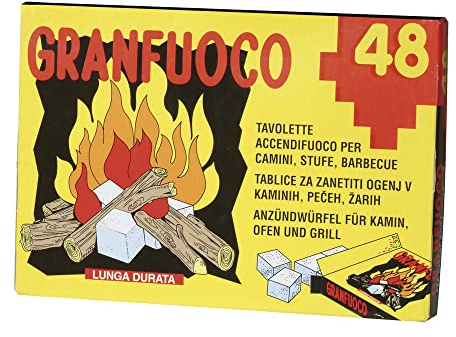 VERDELOOK | Accendifuoco Cherosene Cubetti 48 pz, Diavolina per Fuoco, Stufe, Camini e Barbecue