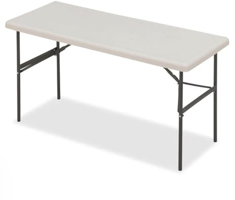 Iceberg IndestrucTable Classic Folding Table, Indoor or Outdoor, 300 lbs Capacity, Platinum Granite, 24 W x 60 L