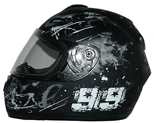 Protectwear motorcykelhjälm svart/grå 99 gatudesign FS-801-99 storlek L