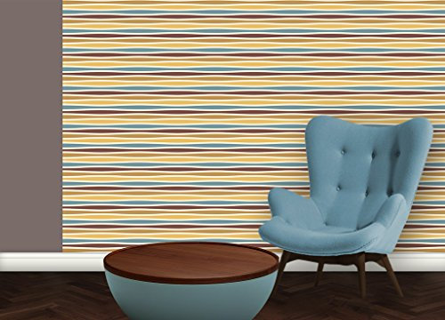 GMM Tapete Modern living - Quer Swing individuell gefertigt mit Streifenfarben passend zu Farrow and Ball - um Wände halb hoch zu tapezieren H: 1,5m B: 46.5cm