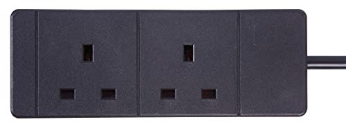 PRO ELEC 2 gang 5m black extension lead